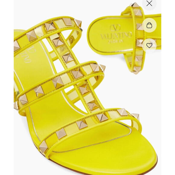 Valentino Shoes - $1150 VALENTINO Garavani Platinum Rockstud Open Toe Plexi Heel Sandals Size 42